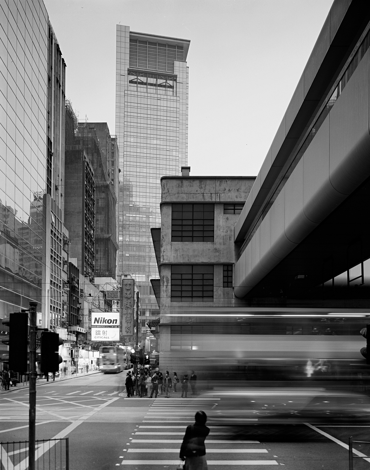 City Overpass. Hong Kong. 2007. BW Negative 4×5 inch.
