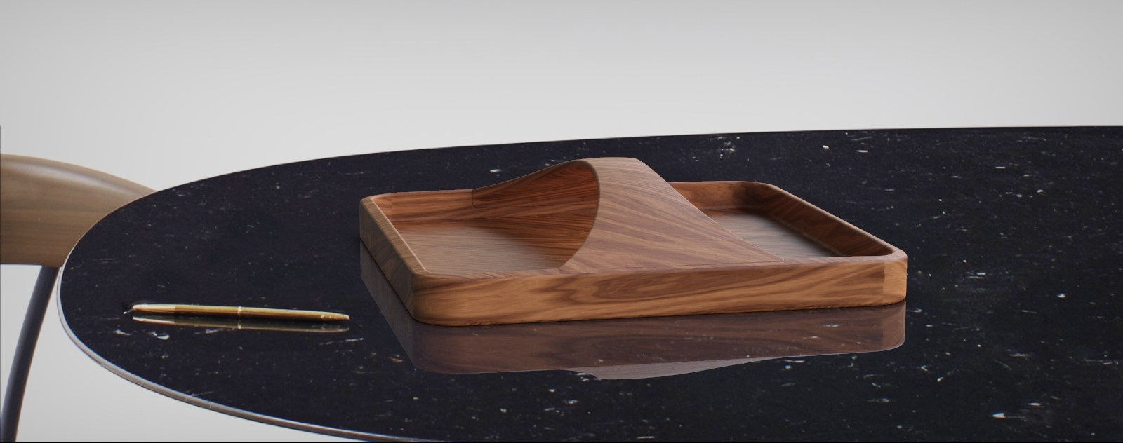 Wooden tray dark wood