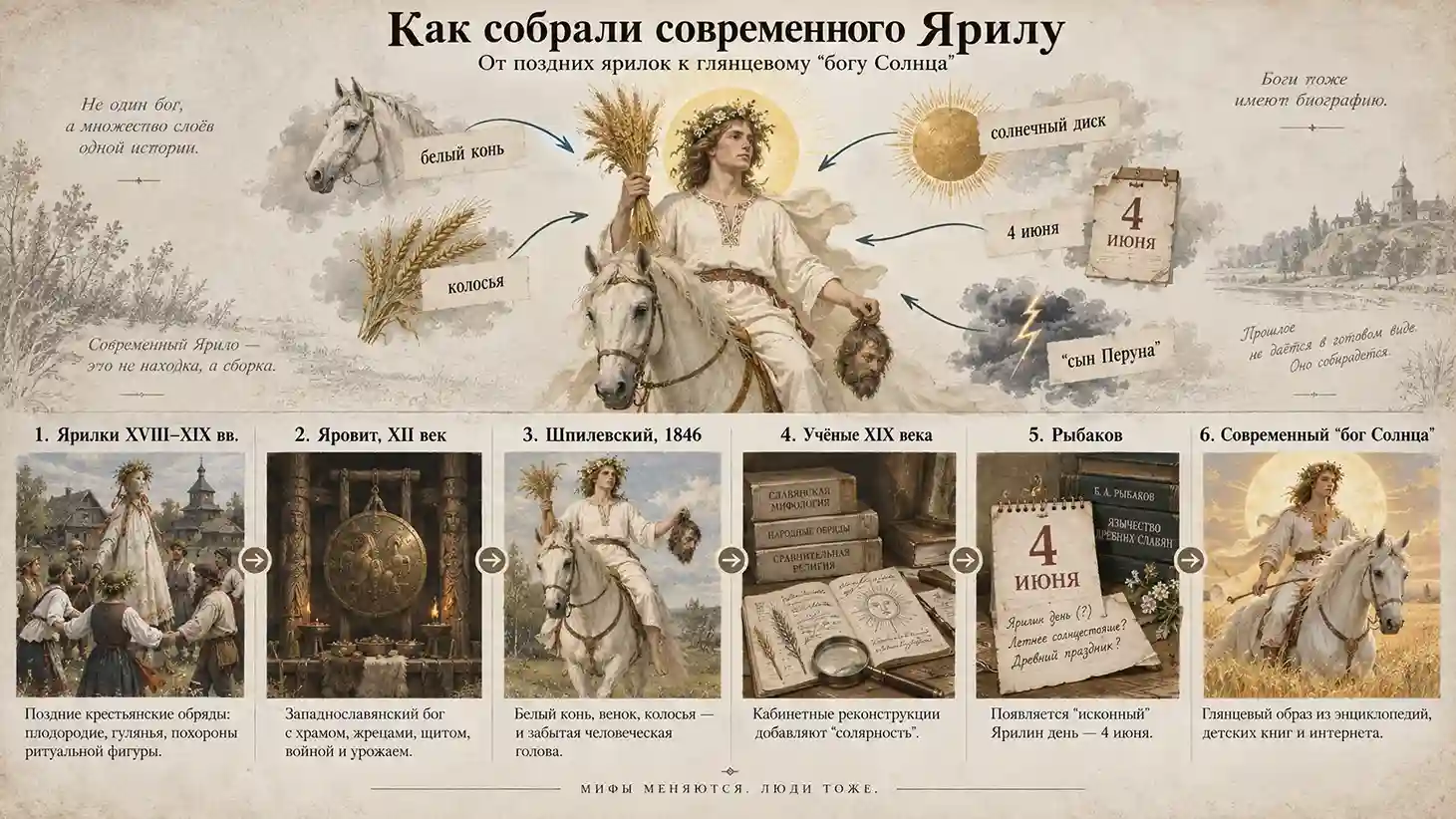 Как создавался современный образ Ярилы: ярилки XVIII–XIX веков, Яровит, Шпилевский, солярные теории XIX века, дата 4 июня и образ бога Солнца