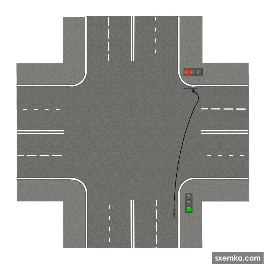 Перекресток 4 полосы. Поворот налево на многополосном перекрестке. Движение на многополосном перекрестке. Разворот на перекрестке с многополосным движением. Перекресток с 4 полосами движения.