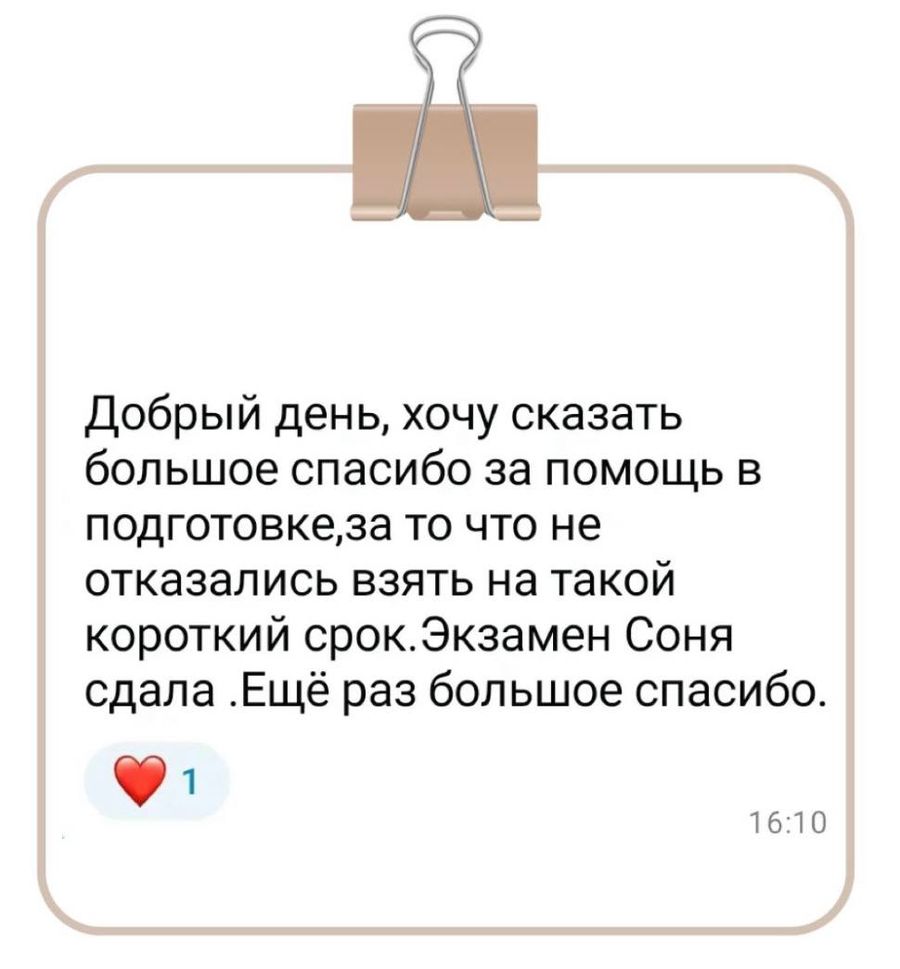 Отзыв ученика или родителя о занятиях в ПРО100КЛАСС