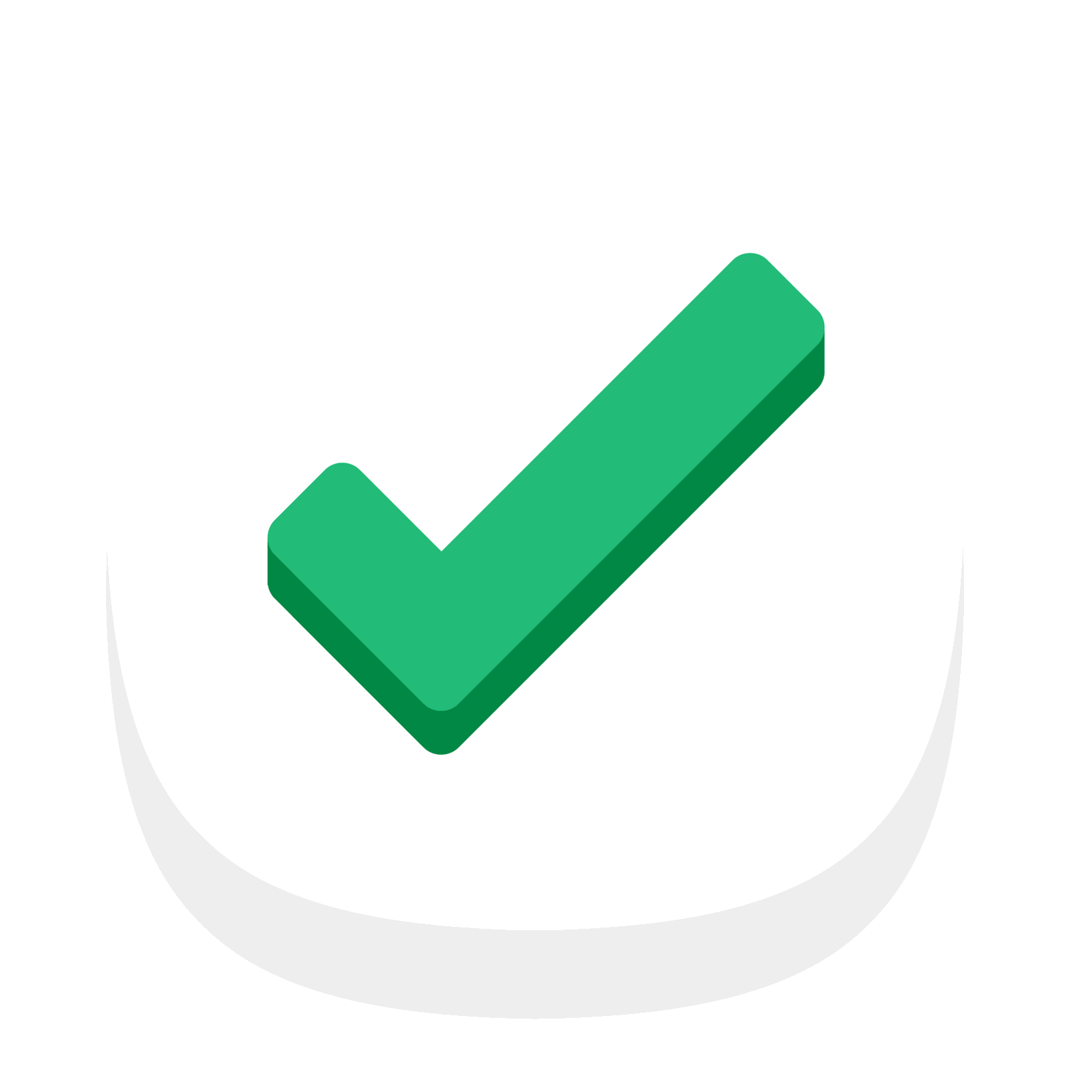 Long button. Значок проверено. Галочка 3д иконка.
