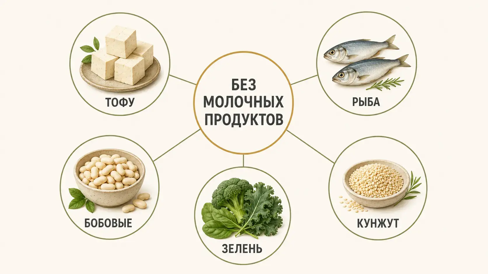 Инфографика: источники кальция без молочных продуктов