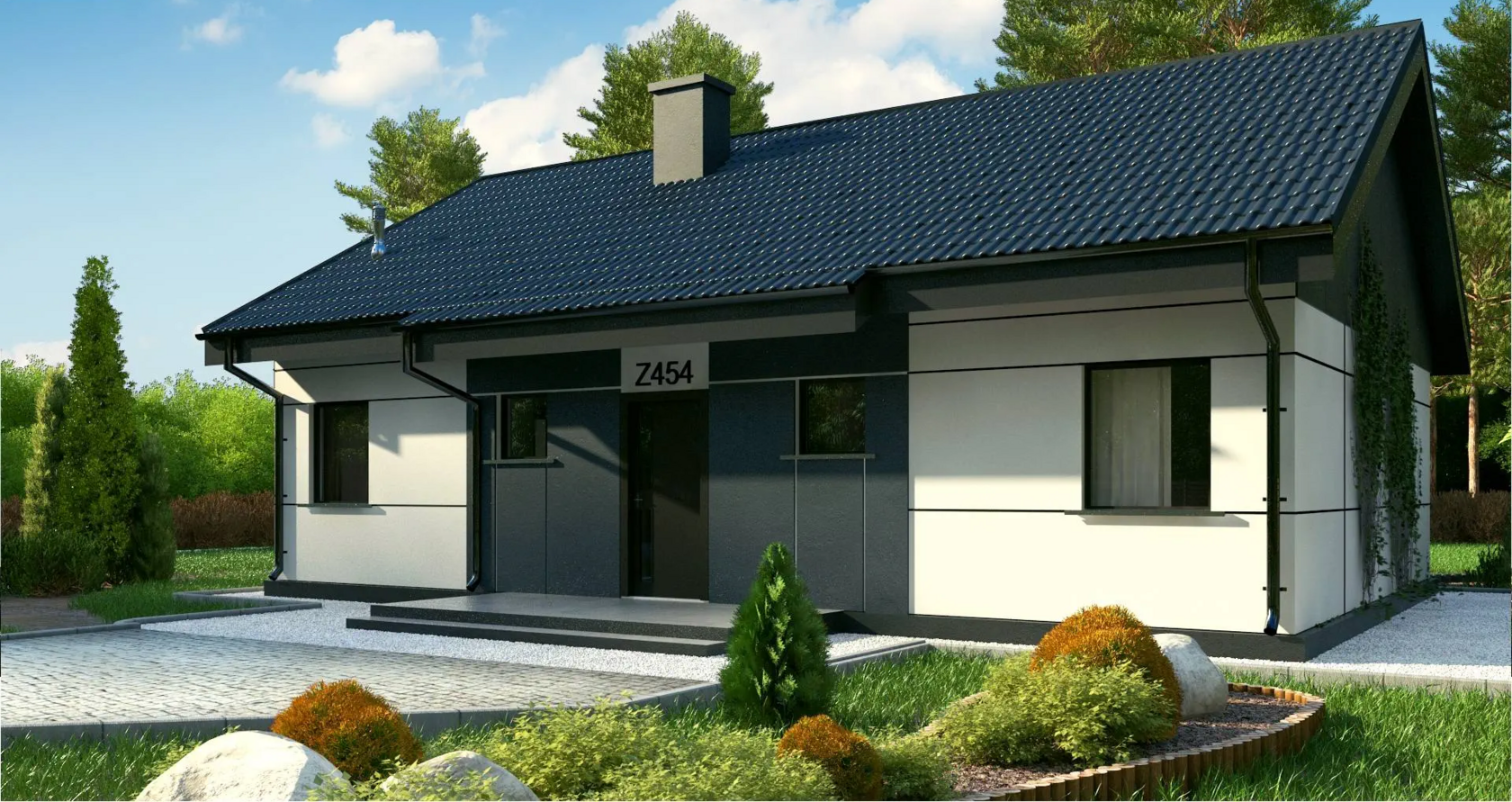 Фасад проекта частного дома 90 м² AURUM