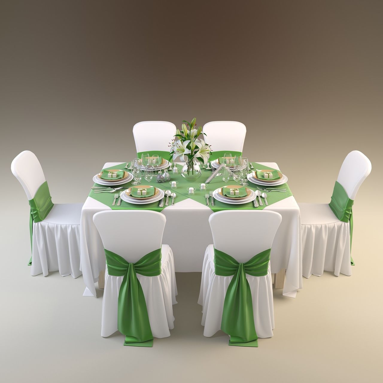 Зеленая скатерть на стол