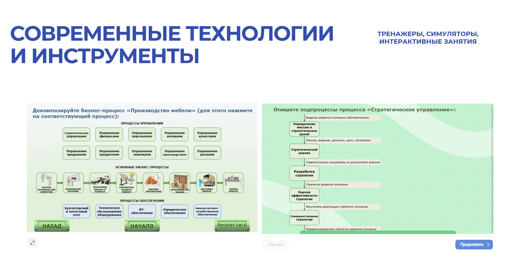 Интерактивные занятия по бизнес-процессам