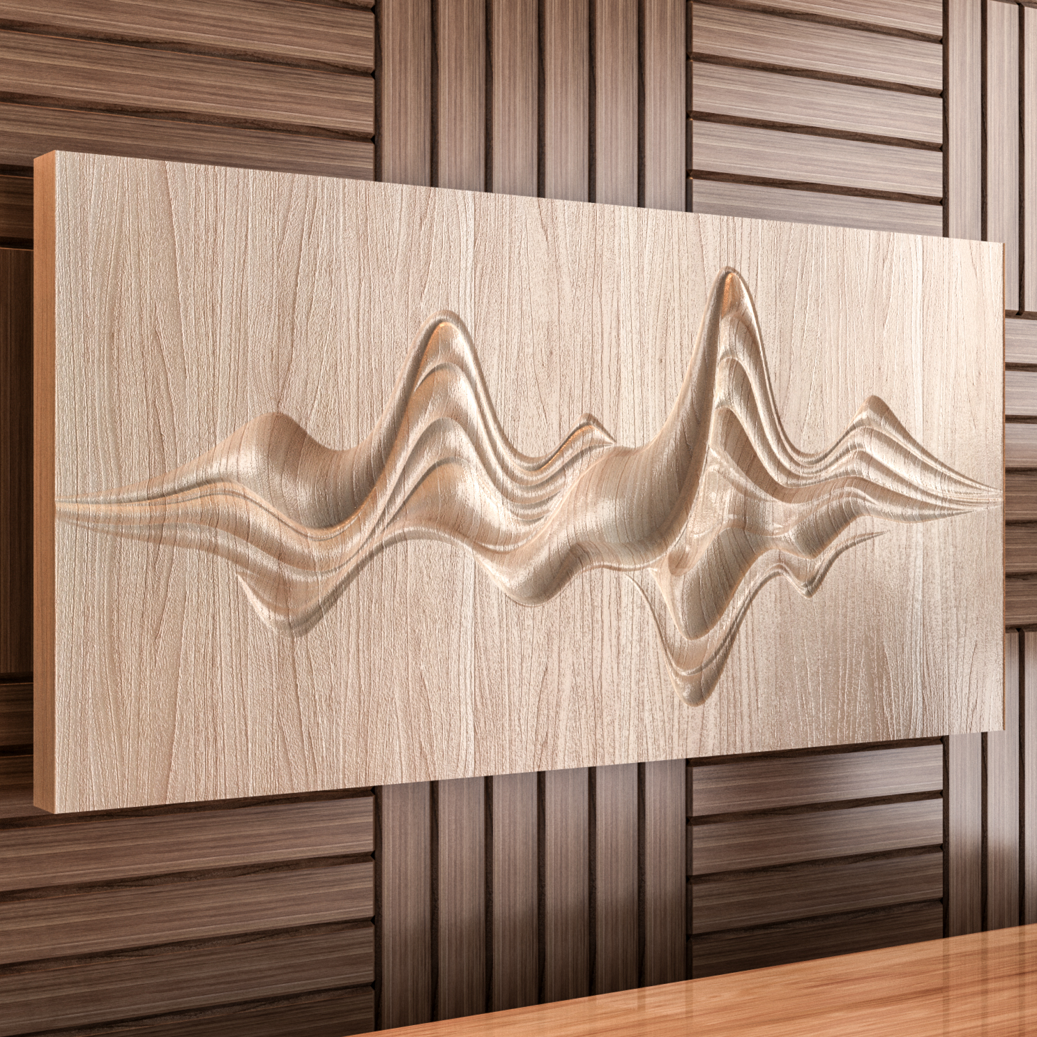 sound wave panel. cnc files for wood, cnc router files, cnc wall decor, cnc wall panels, laser cut files, laser cut dxf files, dxf for laser cut, svg laser cut, laser cut wall panel, 3d laser cut files, 3D stl models for cnc machine