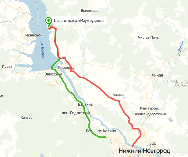 База отдыха изумрудное нижегородская область карта