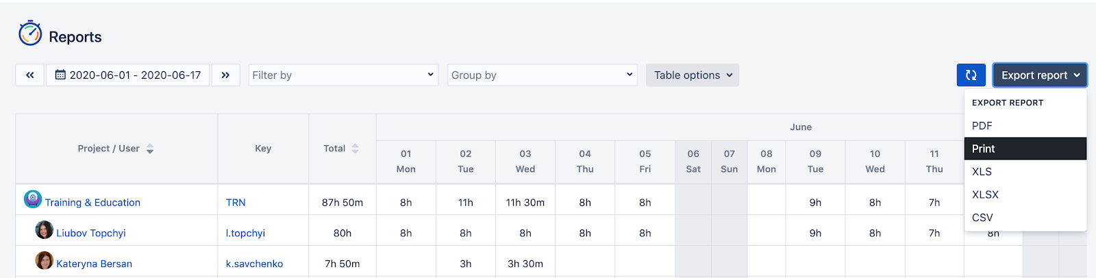 time tracker for jira