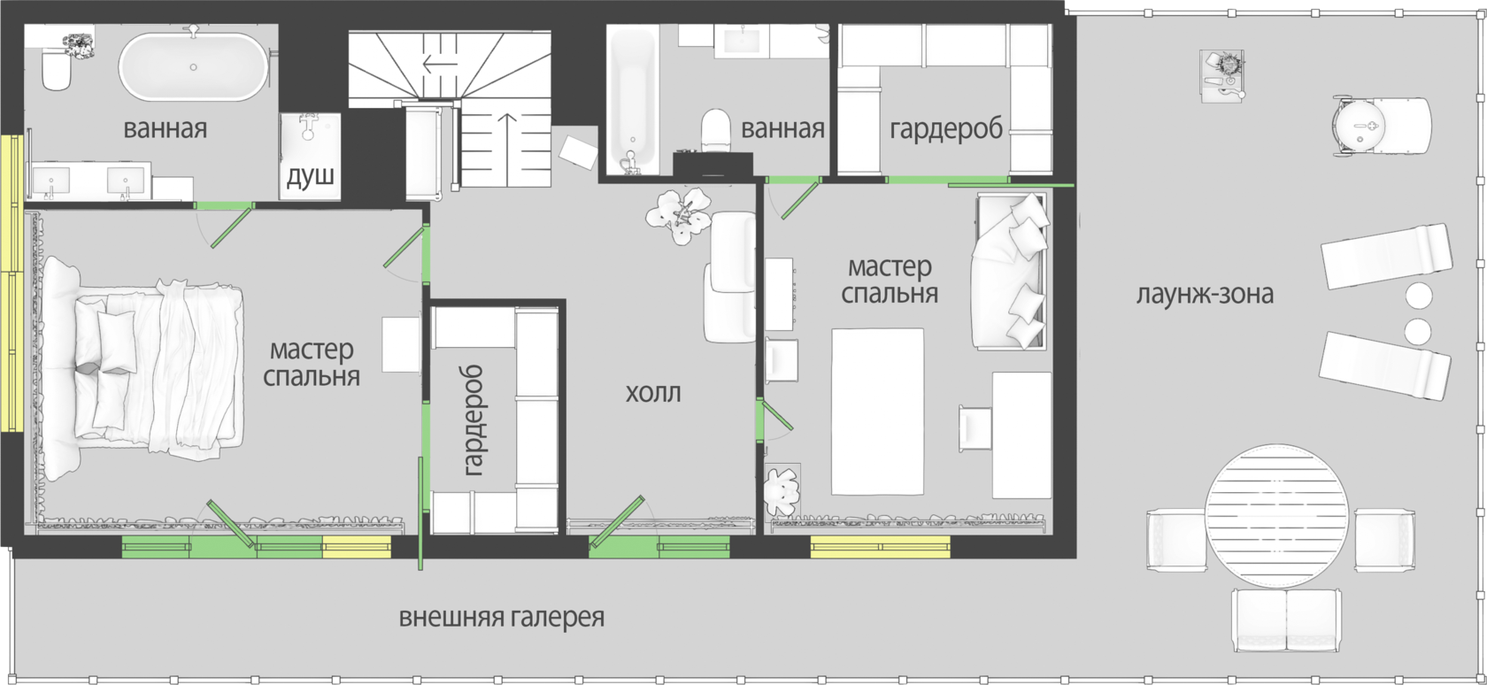 ЖК Пирамида двухуровневый пентхаус в Москве планировка 2 этаж