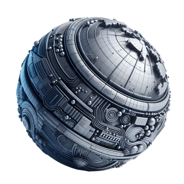 Futuristic metallic sphere