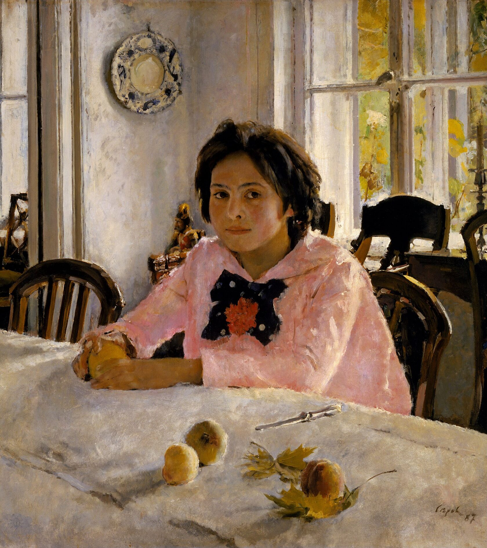 Валентин Серов. «Девочка с персиками», 1887 — портрет Веры Мамонтовой в абрамцевском доме