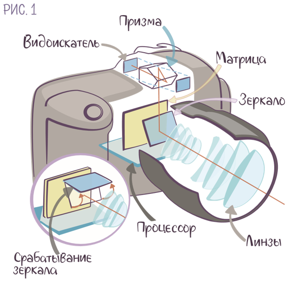 Схема построения изображения в фотоаппарате