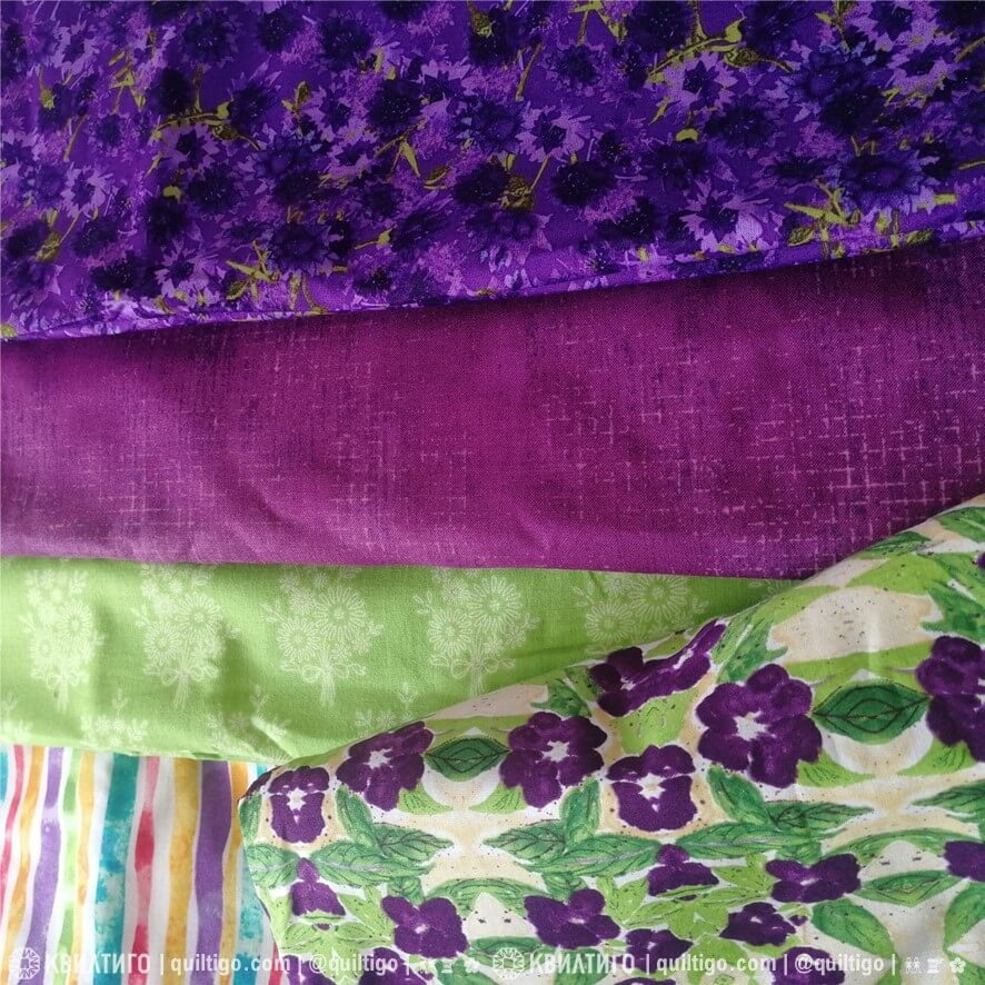 Ткани для пэчворка, шитья, рукоделия в фиолетовой гамме