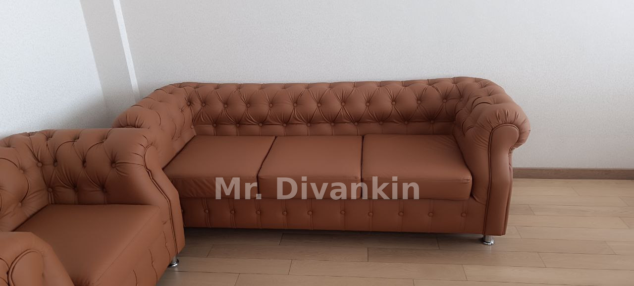 Диван и кресла Chesterfield: после перетяжки — Mr. Divankin