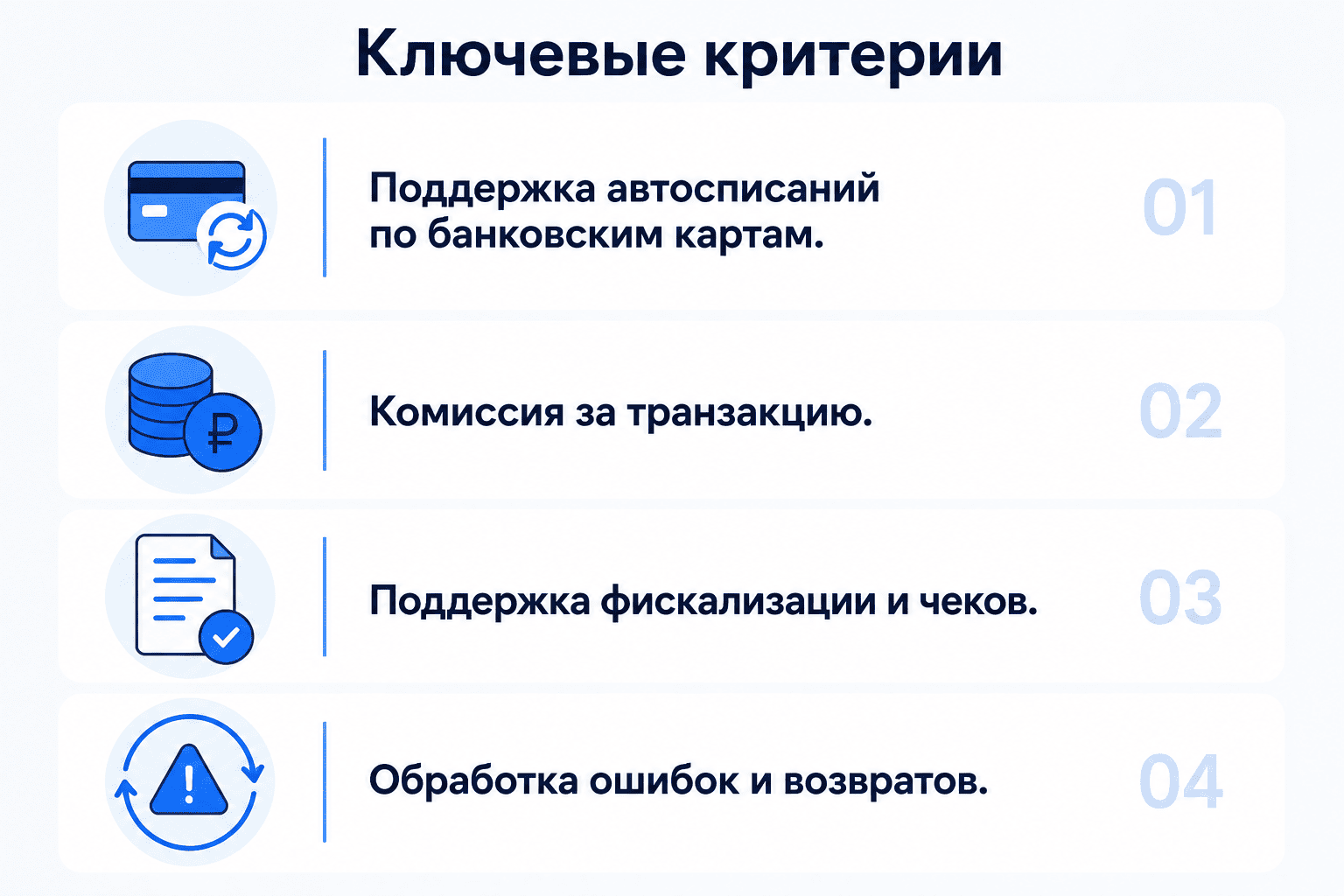 Ключевые критерии выбора платежных решений