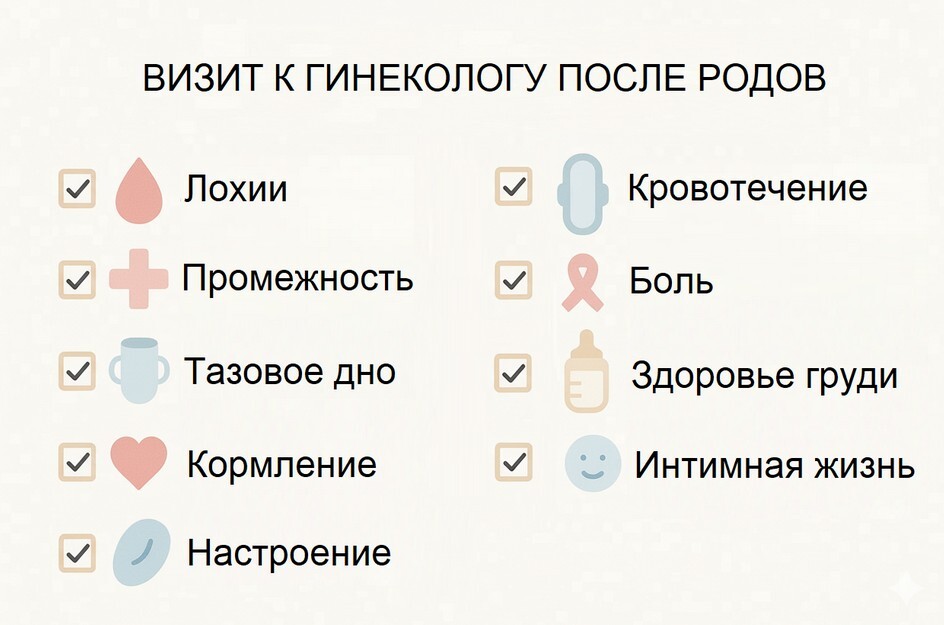 Чек-лист вопросов гинекологу после родов