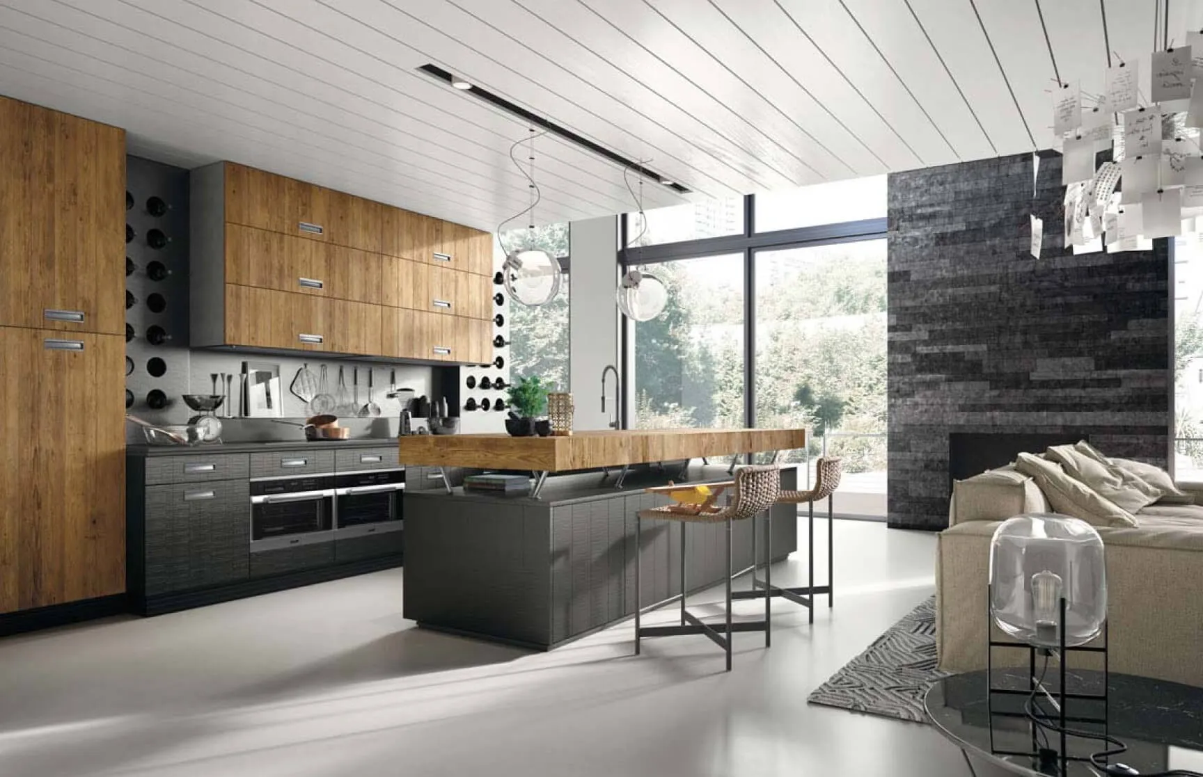 Кухонный гарнитур в стиле лофт для частного дома