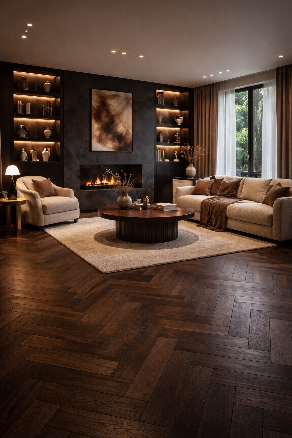 темный паркет