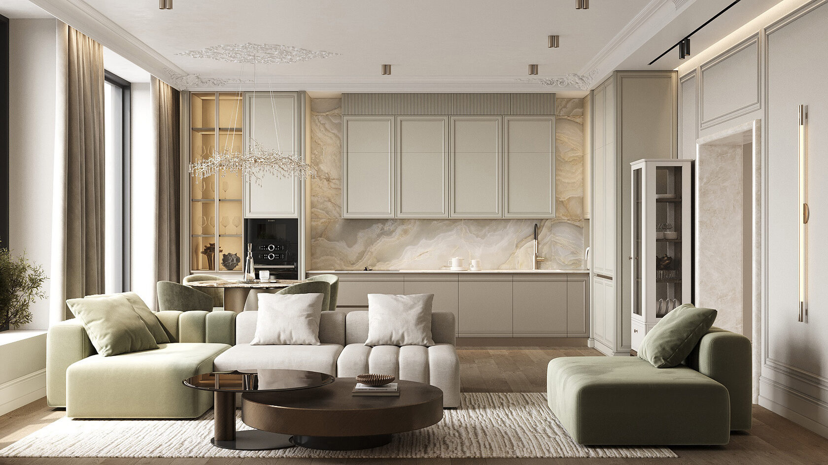 Жилой комплекс "Дефанс Премиум" 130 кв.м.студия дизайна интерьеров StartDesign .