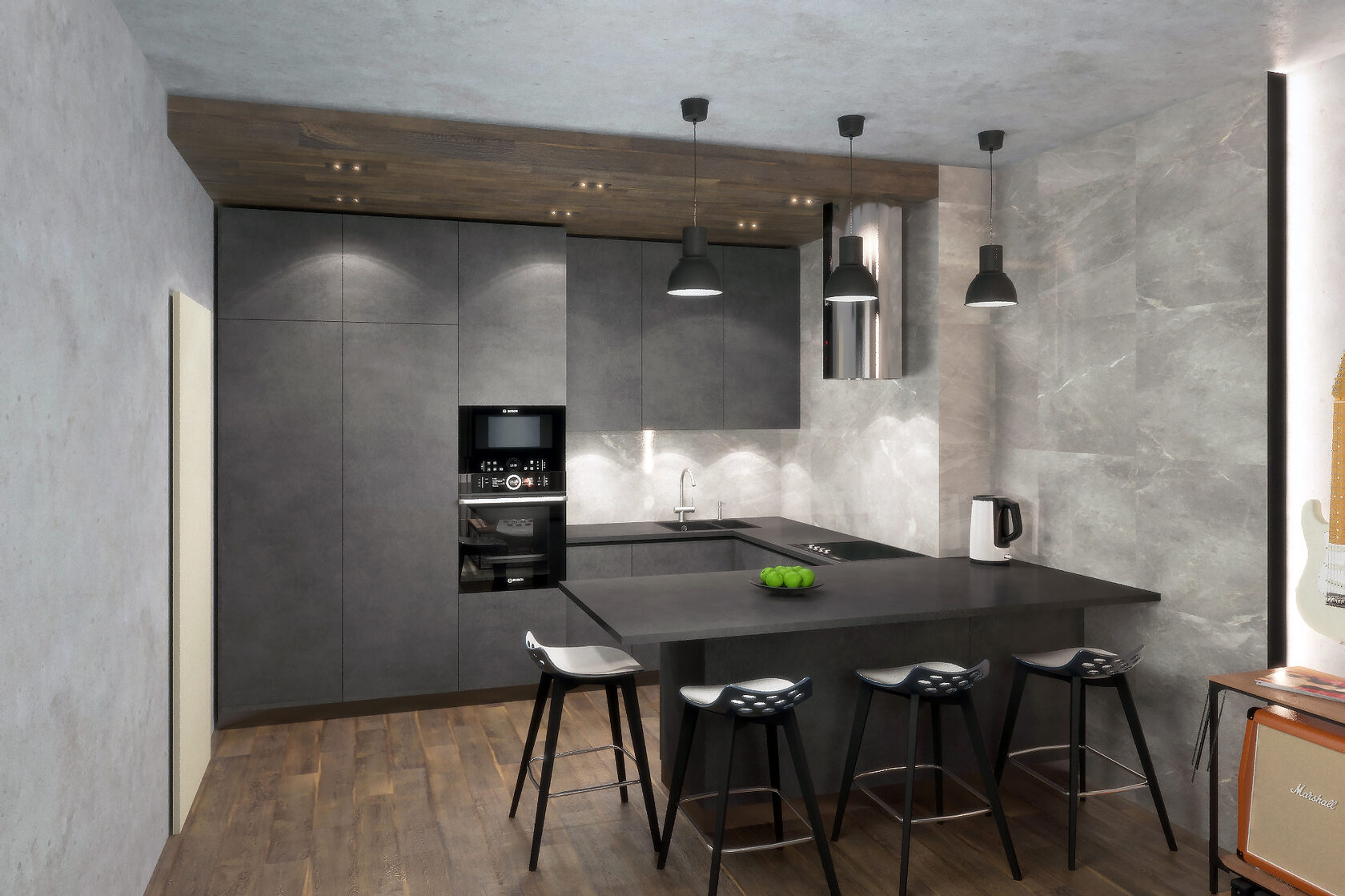 Дизайн проект однокомнатной квартиры в ЖК Level #BASKMA_LEVEL