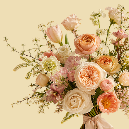 Hand-tied bouquet with seasonal flowers