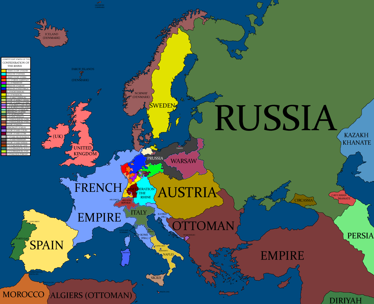 Карта европы 1812 года на русском языке