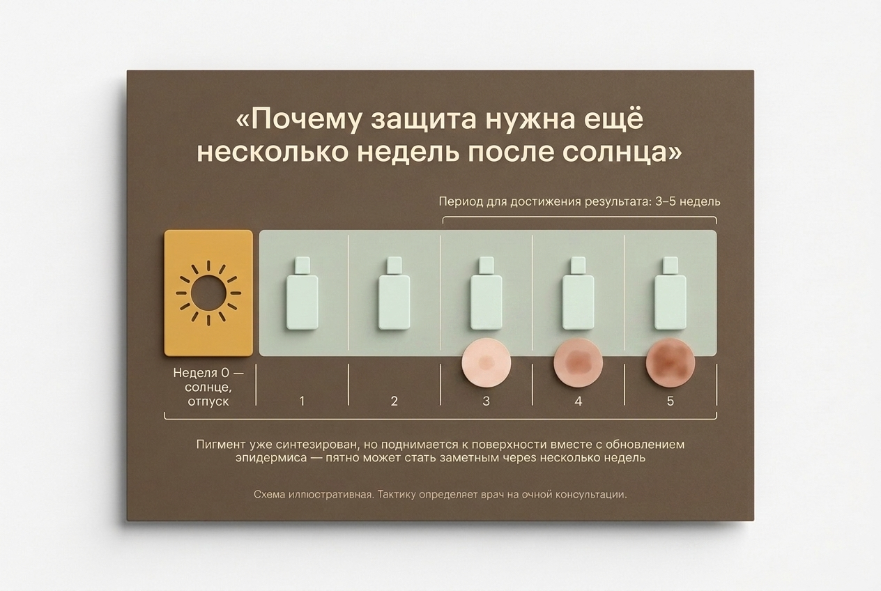 Окно риска: сколько недель после солнца важно продолжать защиту от UV