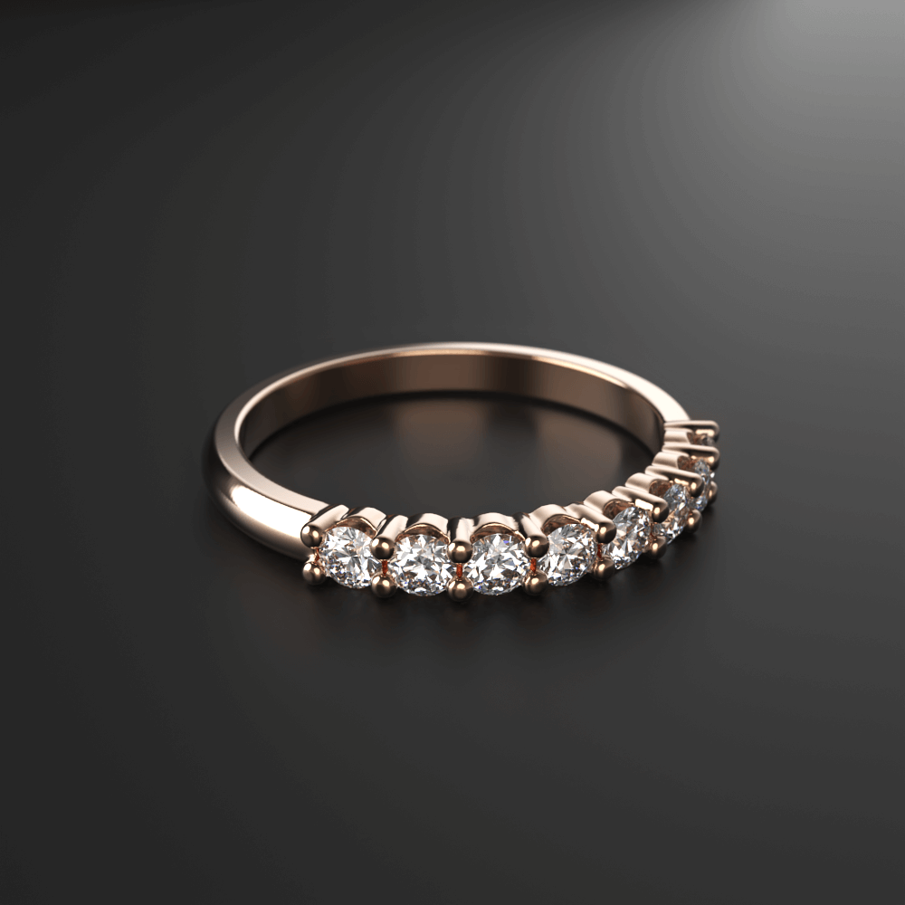 Кольцо с дорожкой из бриллиантов