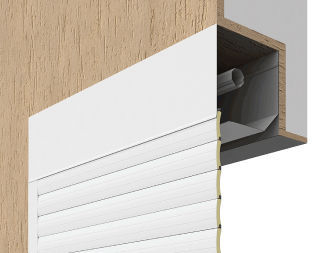 комбинированный монтаж роллет коробом внутрь