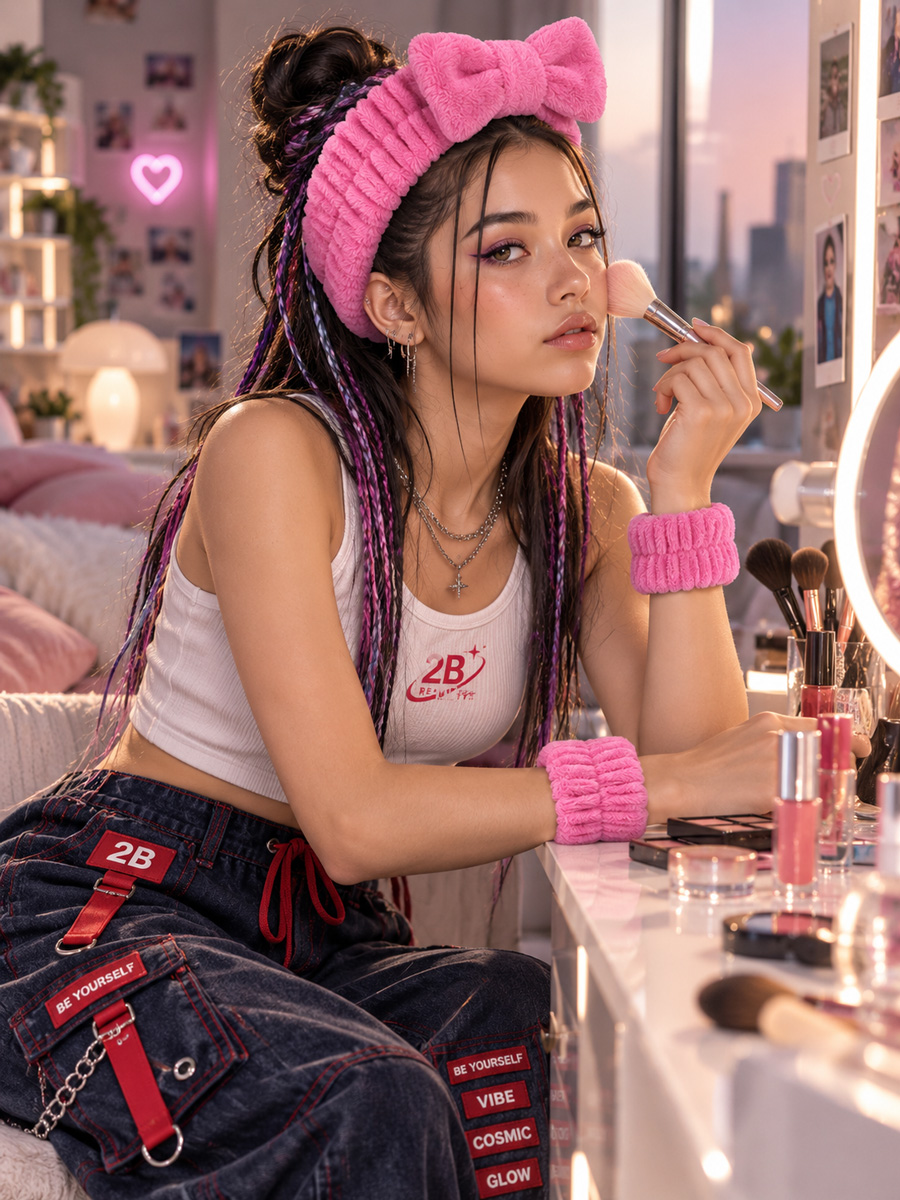 Модель с подарочными повязками STYLE pink