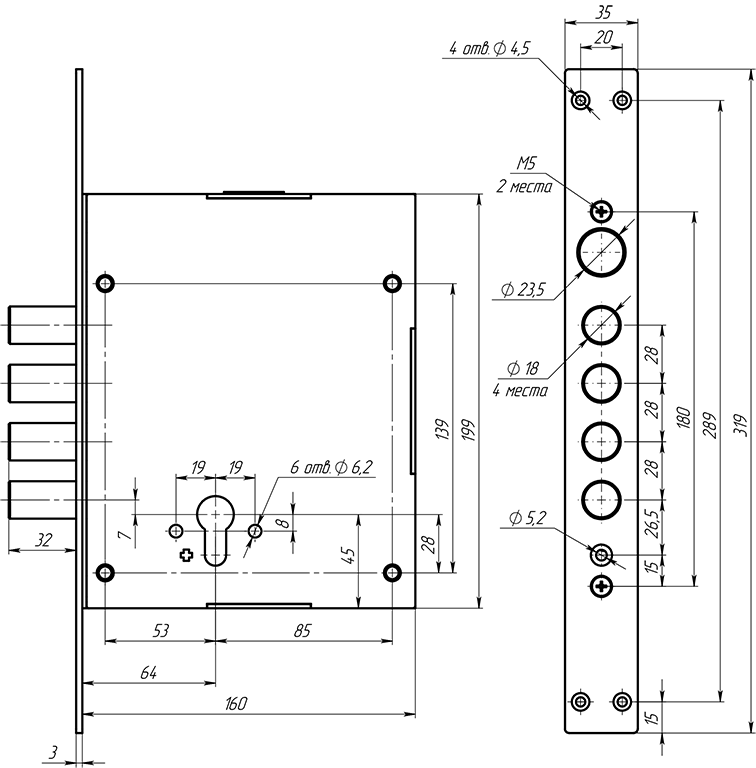 Alabay Latch 72.16-U чертеж