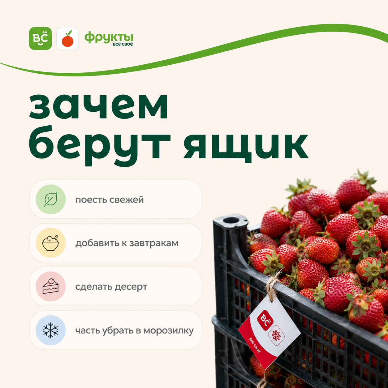 Клубника в ящике 2 кг
