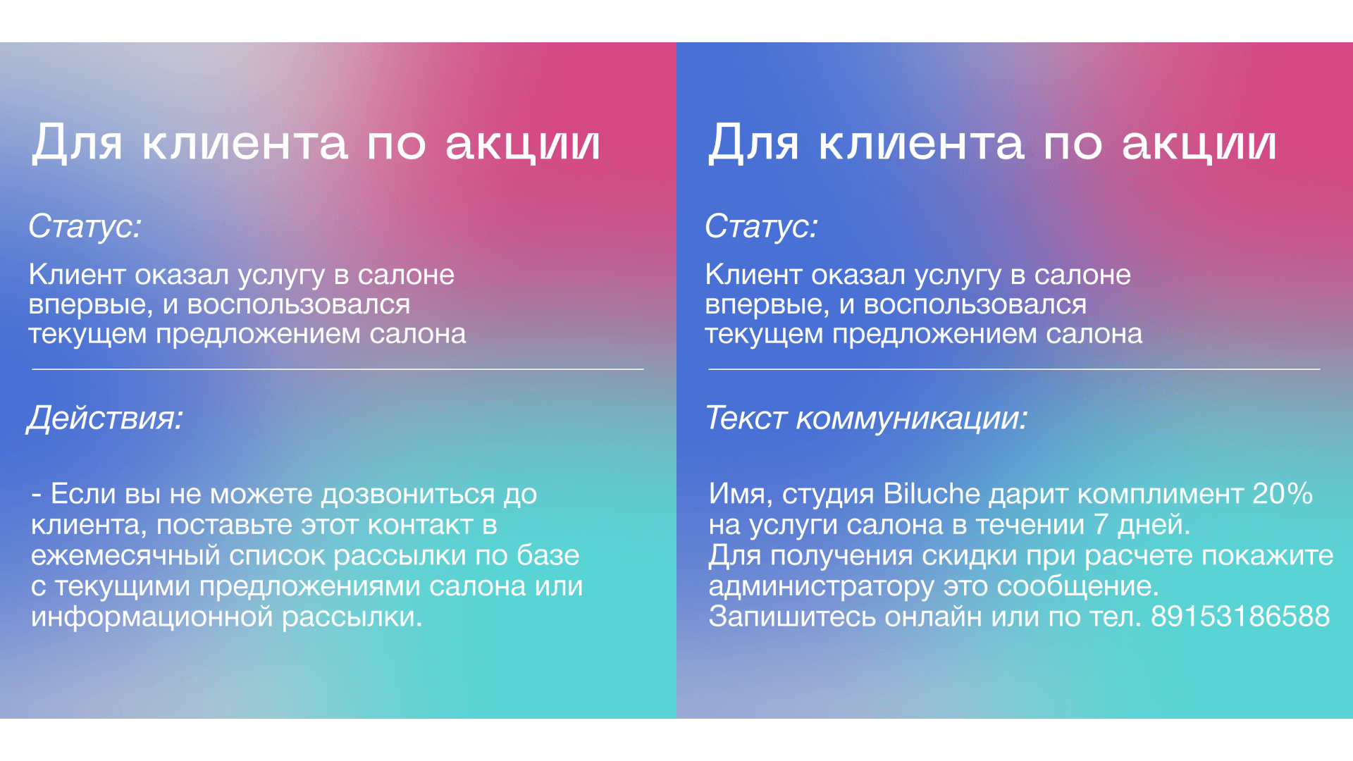 Блог - Сценарий работы с клиентской базой для бьюти бизнеса