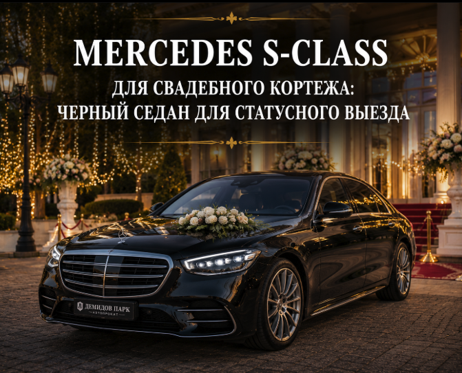 Mercedes S-Class для свадебного кортежа: черный седан для статусного выезда
