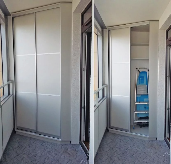 белый угловой шкаф купе на балкон фото 953