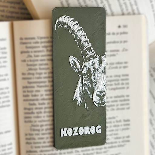 Bookmarker Kozorog – obeleživač za knjige sa motivom planinske životinje iz kolekcije Životinje Crne Gore