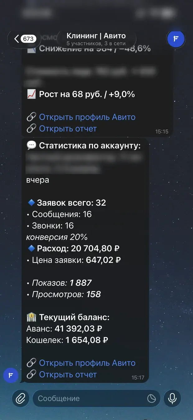 Ежедневный отчет по проекту, который приходит в Telegram