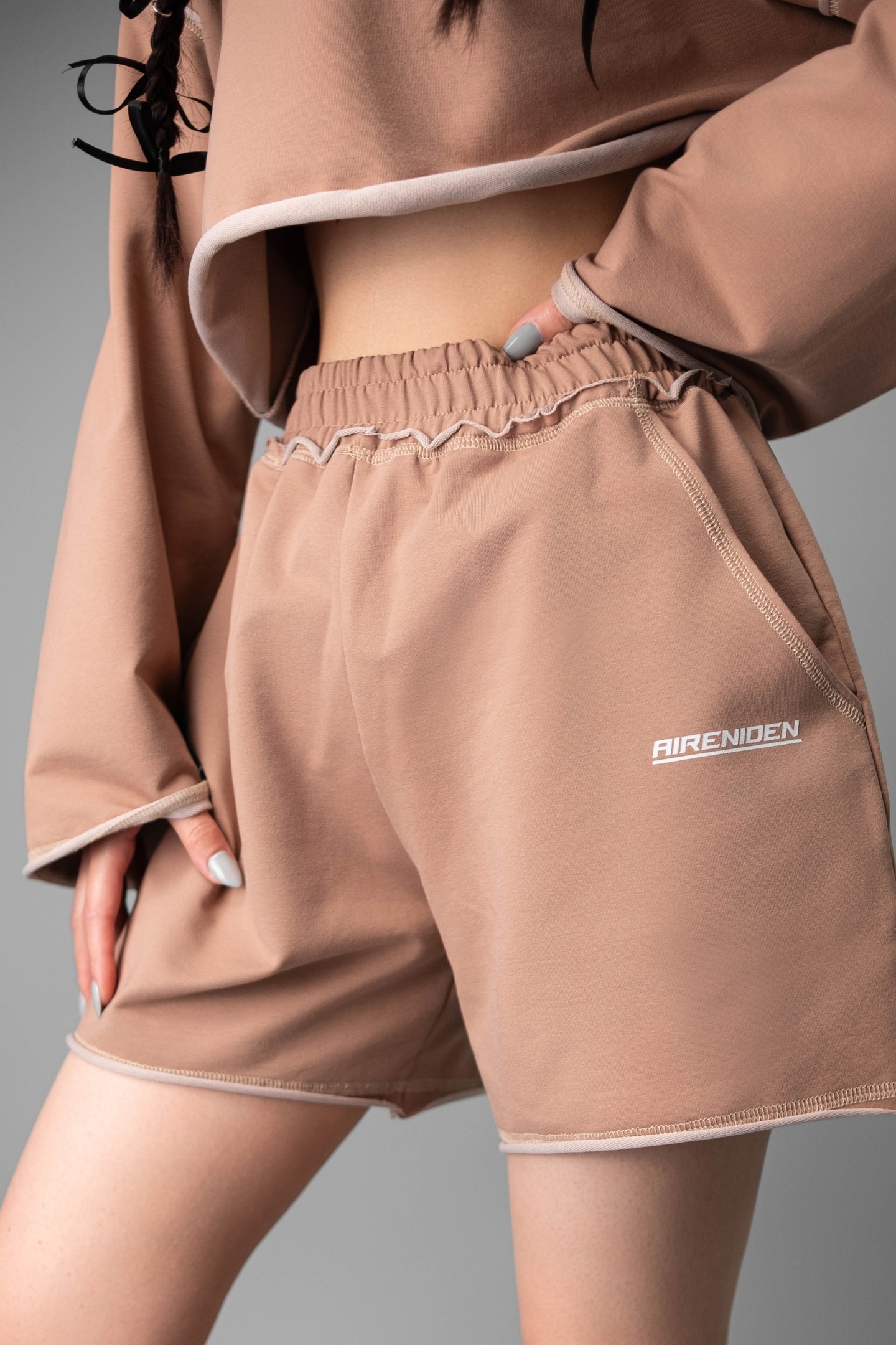 ШОРТЫ ИЗ ФУТЕРА, КАКАО