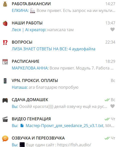 Telegram-чат поддержки и база знаний