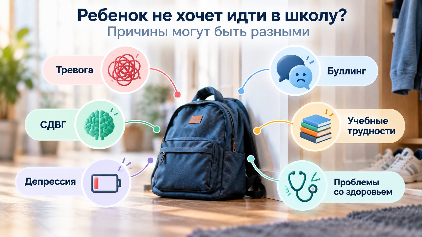 Школьный рюкзак: отказ идти в школу может иметь разные причины