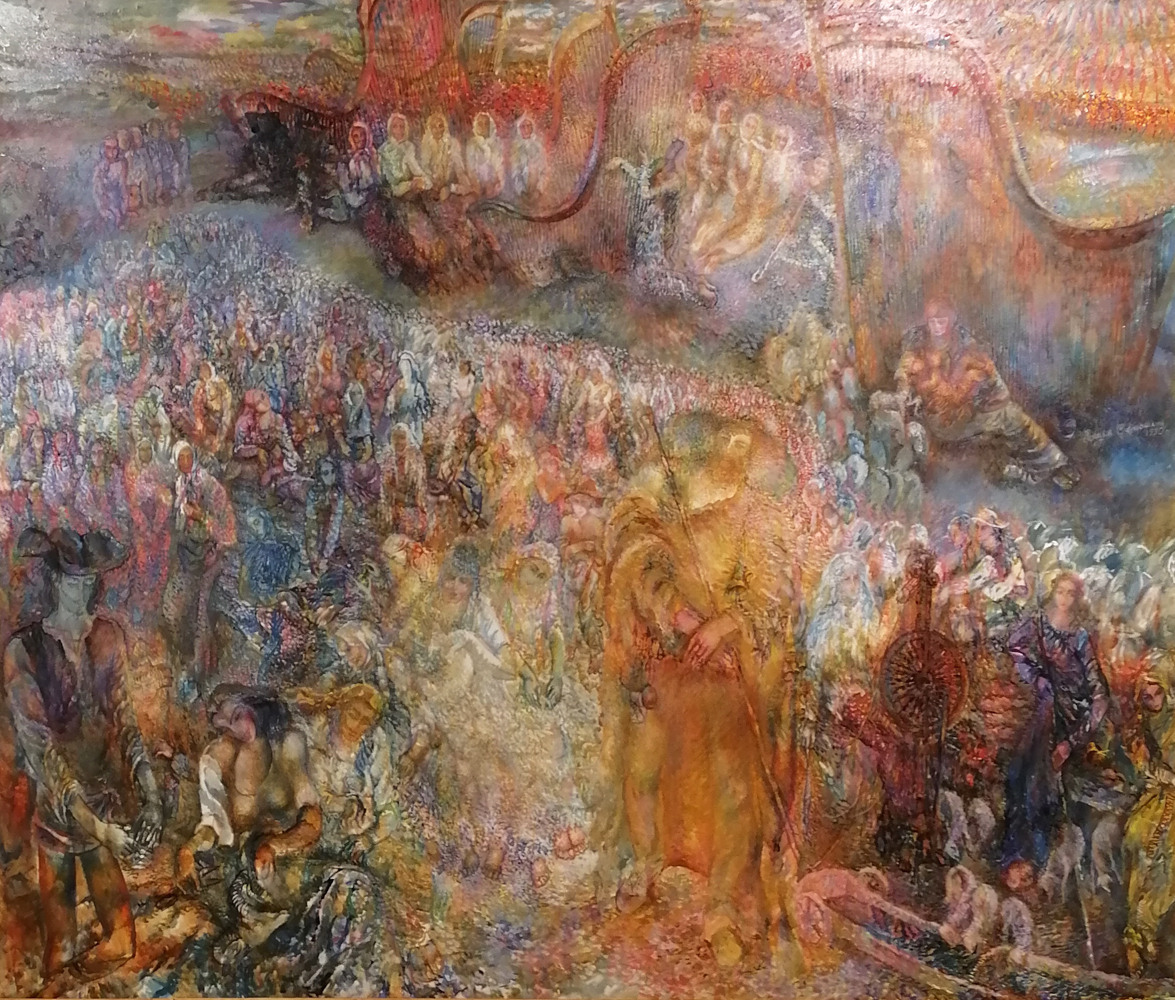 Художник Лидия Самокиш. Арфы в пленэре. Холст, масло. 1990г. Коллекция музея