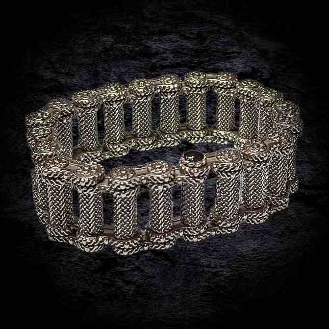 мужской массивный браслет, браслет из серебра мужской.