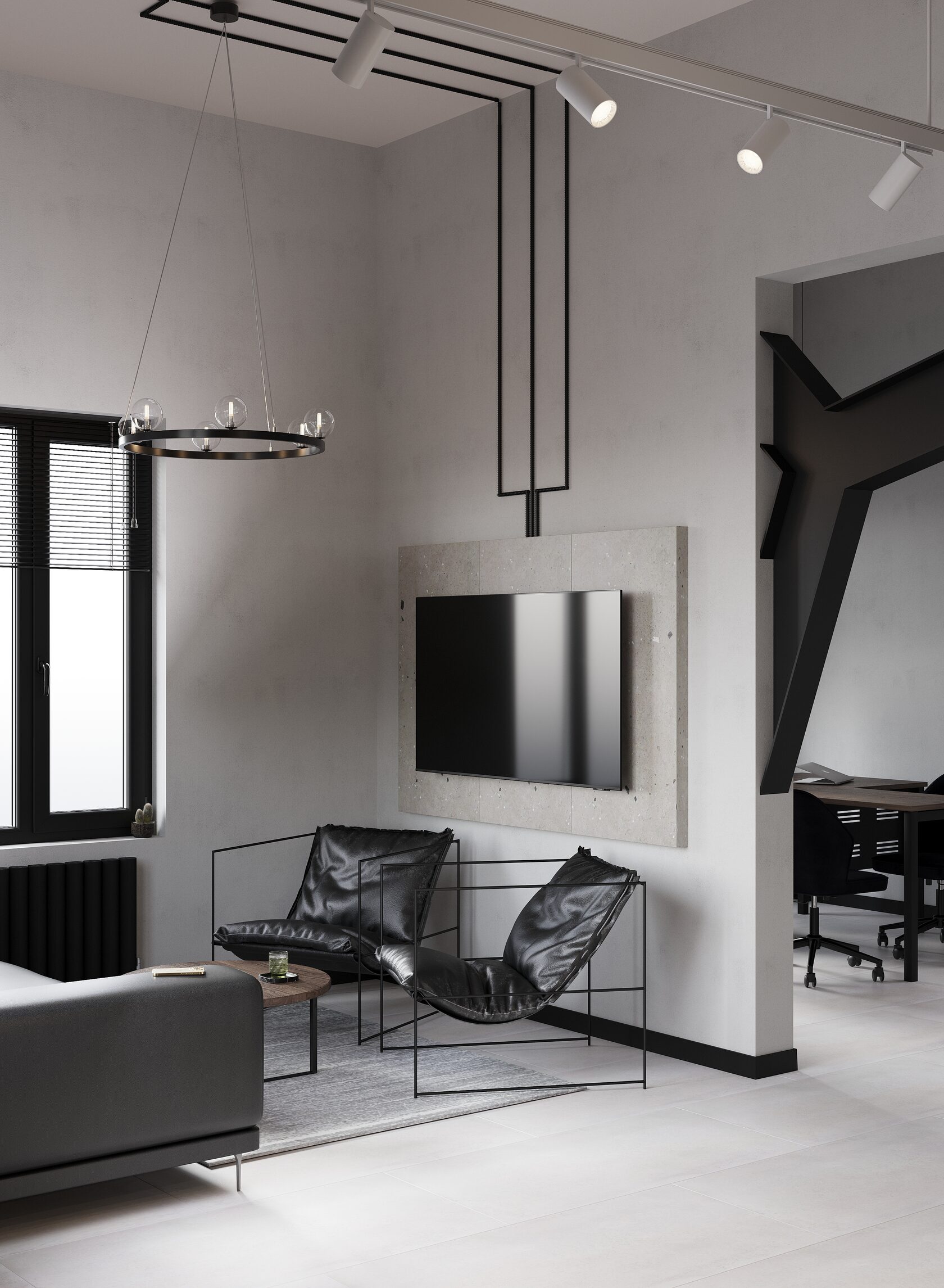 Открытая проводка в гофре в интерьере