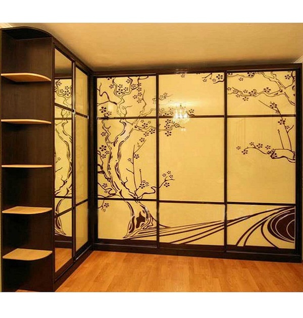 угловой шкаф с фотопечатью