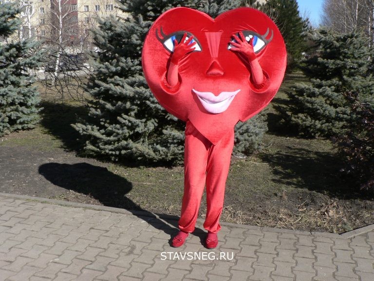 Ростовая кукла сердце для промоакций, фестивалей и мероприятий