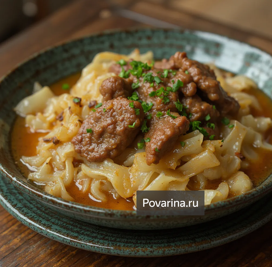 Тушеная капуста с мясом