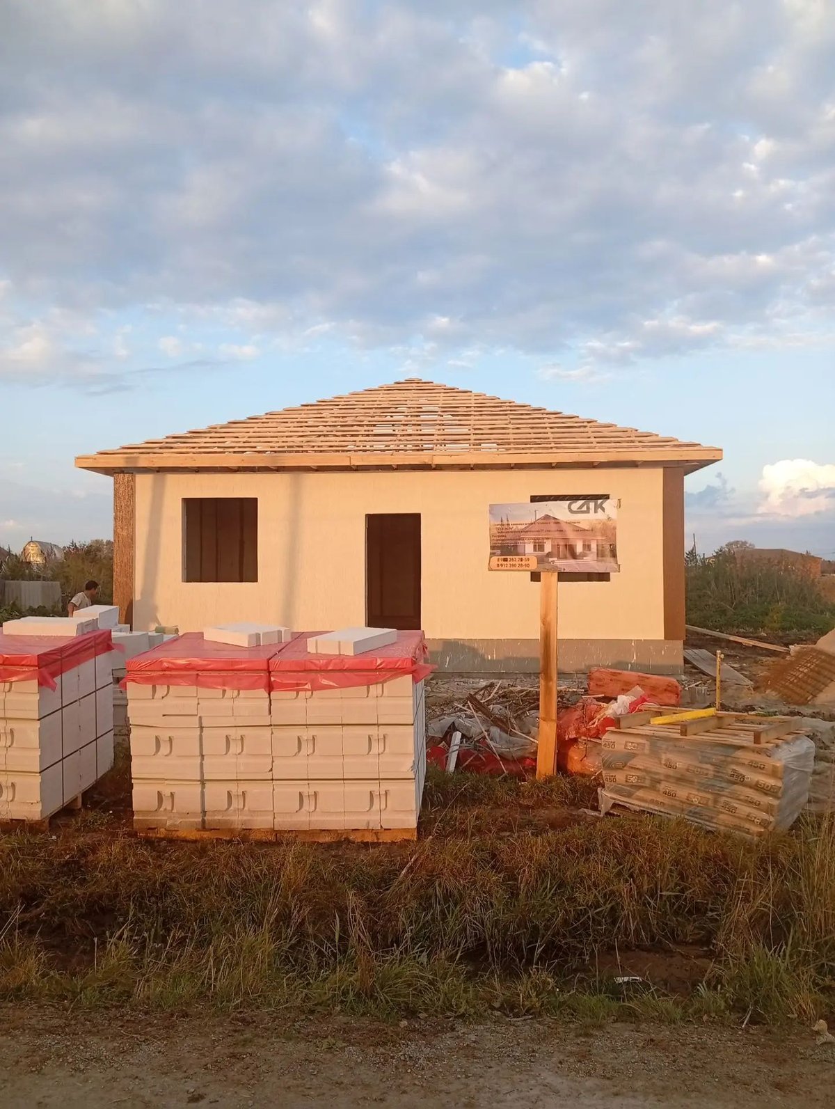 Коробка под кровлю — стропила, газобетон