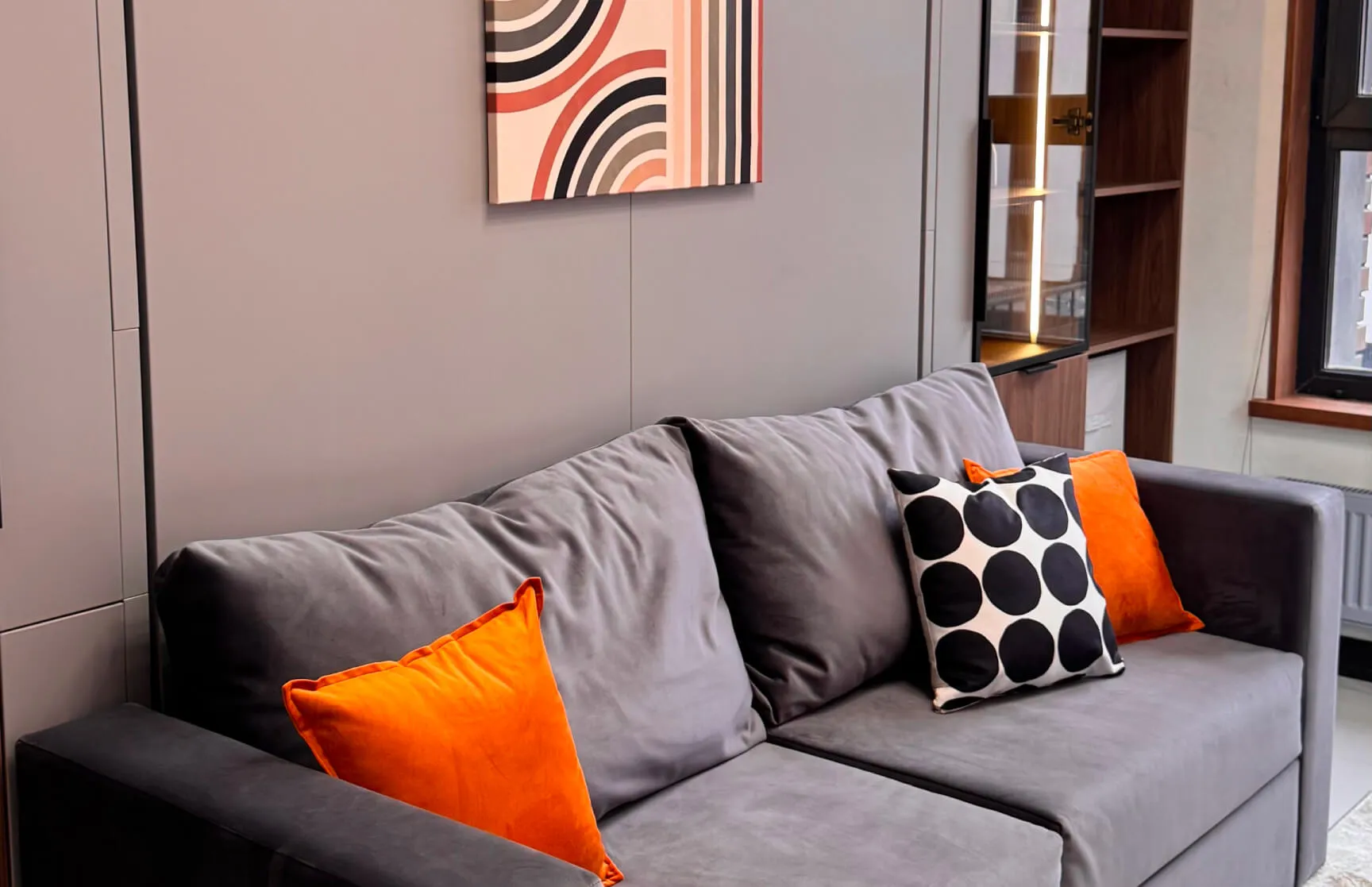 Кровать-трансформер с диваном в сером цвете от компании Рубикс фото 2