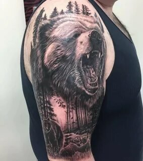 Татуировки медведей на груди